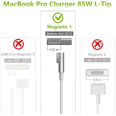 Mac Book Pro Charger 85W Mag 1 L-Tip Power Adapter