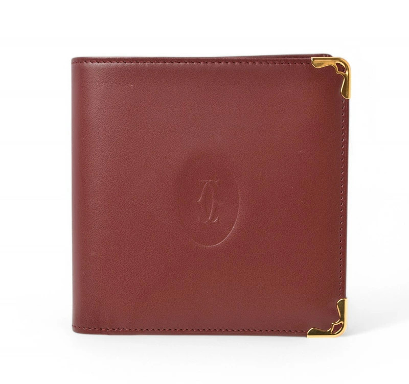 Cartier Men’s Bifold Wallet Must de Vintage Leather Gift Box Included