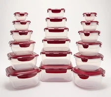 LocknLock Multi-Shape Nestable Food Storage Set with Lids  18-Pc K92659 CINNAMON