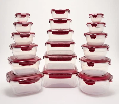 LOCK & LOCK LocknLock Multi-Shape Nestable Food Storage Set with Lids 18-Pc K92659 CINNAMON