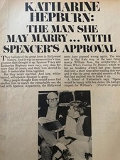 Katharine Hepburn, Spencer Tracy, Two Page Vintage Clipping, aa