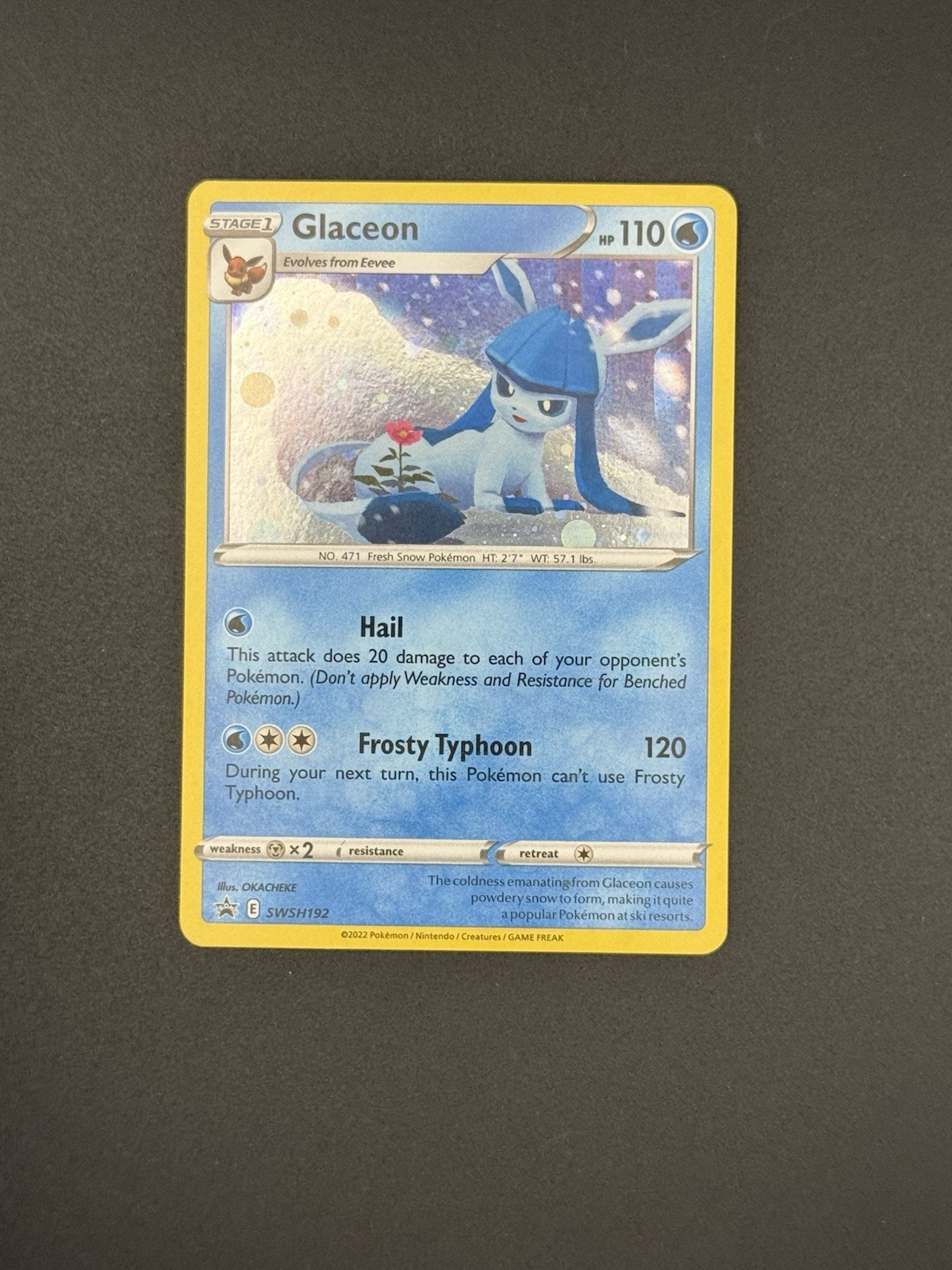 Pokemon Sword & Shield "Glaceon" SWSH192 / Black Star Promo / Near Mint Swirl