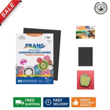 Versatile 50-Sheet Black Construction Paper - Ideal for School Projects