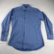 Ermenegildo Zegna Mens Royal Blue Dress Shirt 15.5 Fits Medium Office Business