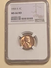 1955-S Lincoln Cent NGC MS-66 RD