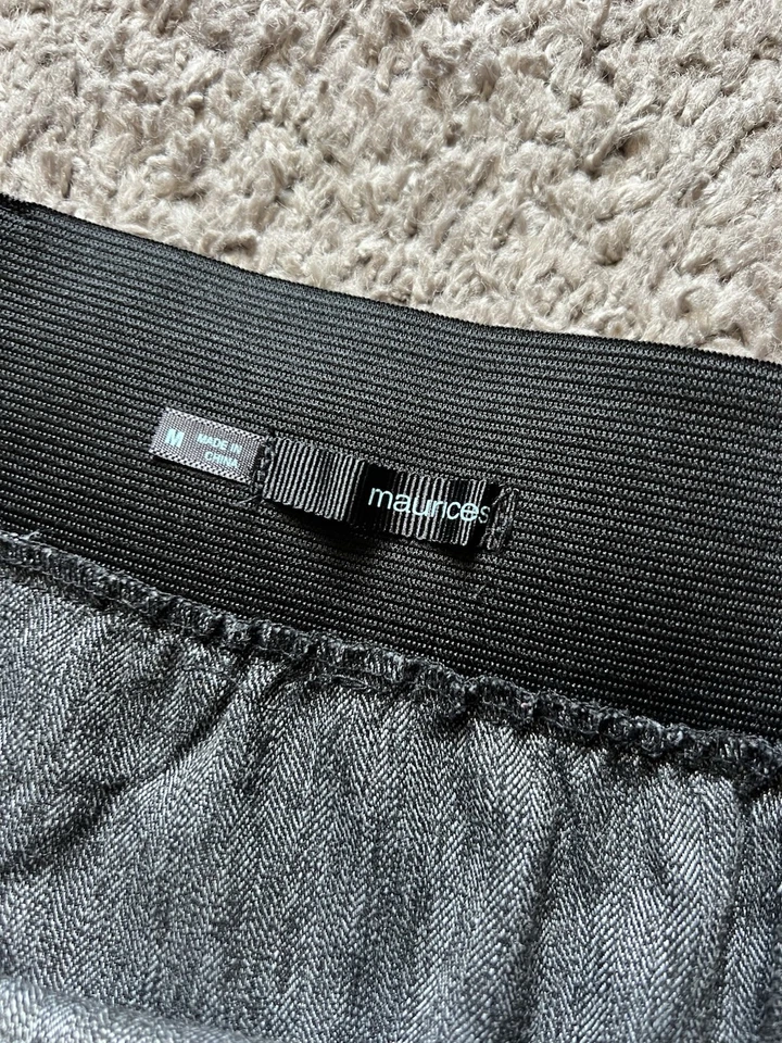 Falda Vintage Y2K Años 2000 Gris Medio Línea A Elastizada Oficina Sirena Corpcore Grunge Foto 3 de 4