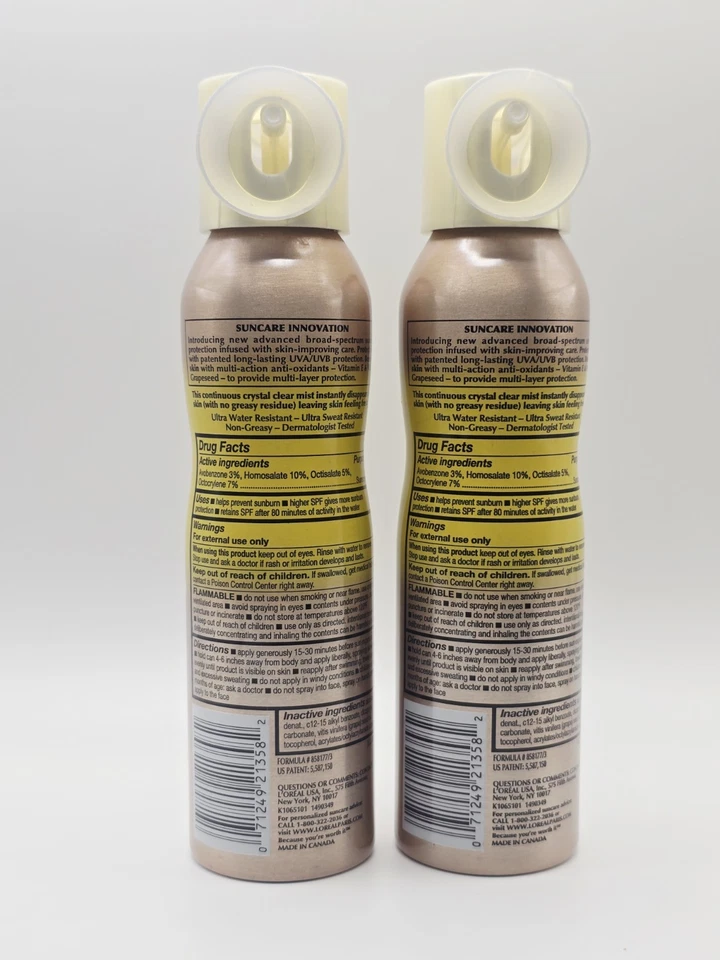 Loreal Sublime Sun Crystal Clear Mist Advanced Sunscreen SPF 30 Discontinued. 2X - Image 3 of 3