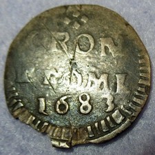 Certificat Authenticité 1683 Hollandais Colonial New York Argent Half Dime Groningue