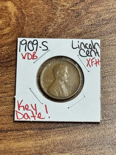 1909 S VDB Lincoln Wheat Cent Penny XF - AU Extra Fine Key Date 1c Coin (18140)