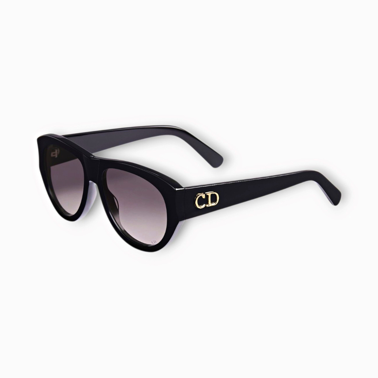 Christian Dior DiorGlow A11 Cat Eye Sunglasses Black Frame Grey Gradient UV400