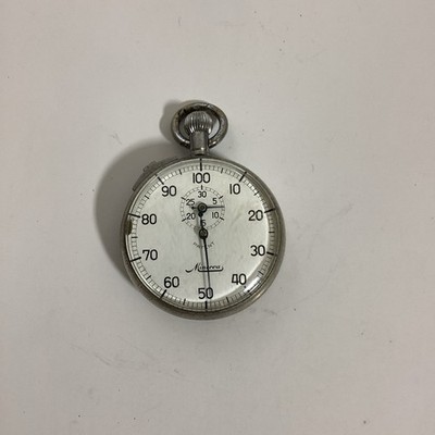 Minerva Timer Swiss Stopwatch Working As It Shoud 100 Seconds w/ 30 Min Sub-Dial
