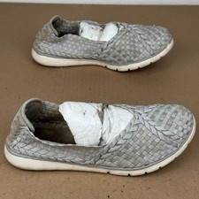 Skechers Womens Size 10 Memory Foam Gray Woven Elastic Slip On Flats