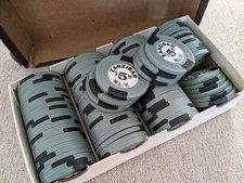 Vintage Box Of 100 Zanzibar Las Vegas Nevada $5 Poker Chips