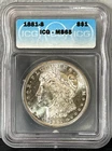 1881 S Morgan SILVER Dollar ICG MS65 Lightly Toned Proof-Like Details!