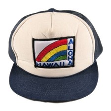 Vtg 80s Hawaii Aloha Rainbow Foam Mesh Trucker Snapback Hat Cap Passas Sports
