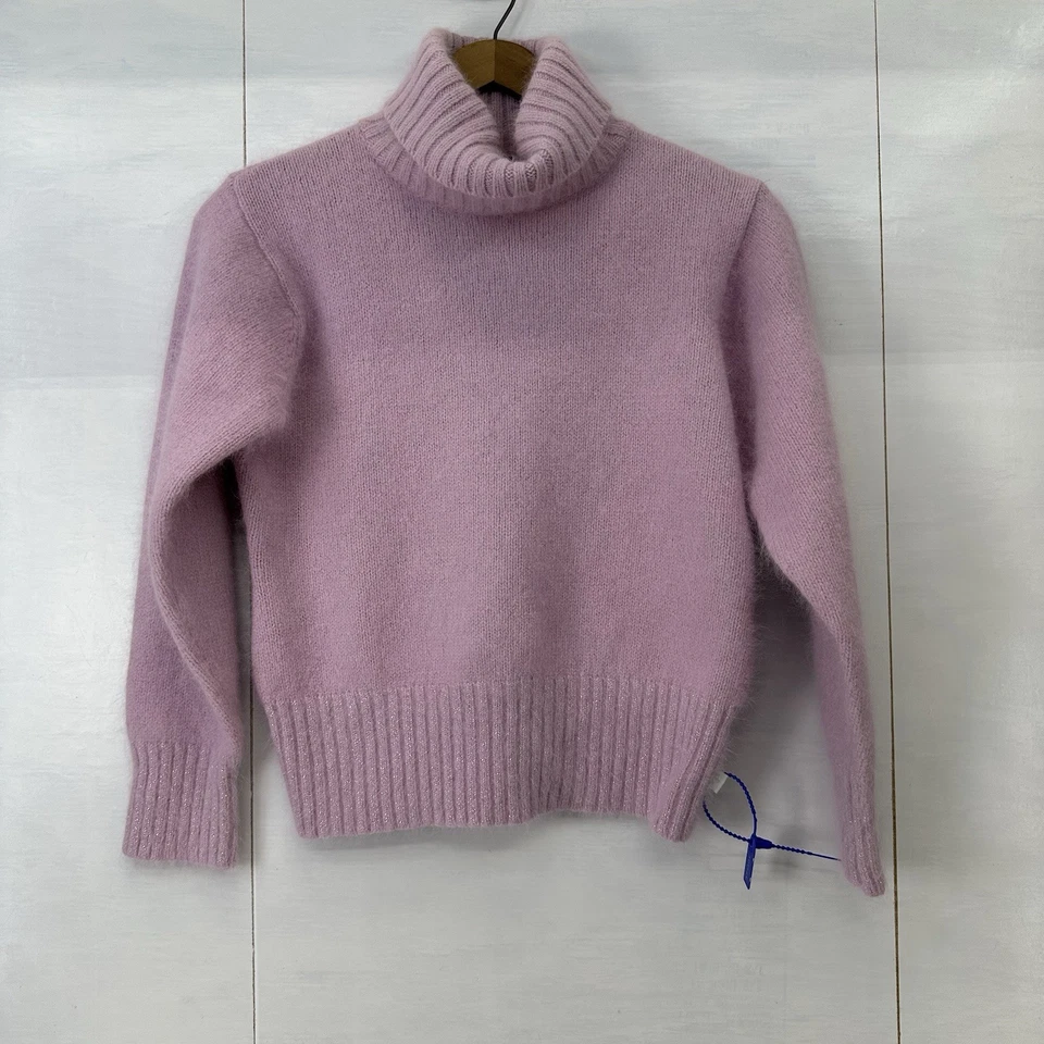 Suéter Route 66 De Colección Mujer Angora Mezcla Lana Tejido Cuello Alto Lila L LEER Foto 3 de 4