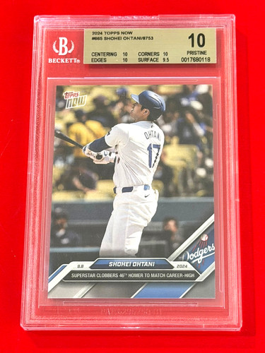 2024 TOPPS NOW /8753 #665 SHOHEI OHTANI BGS 10 PRISTINE 0118