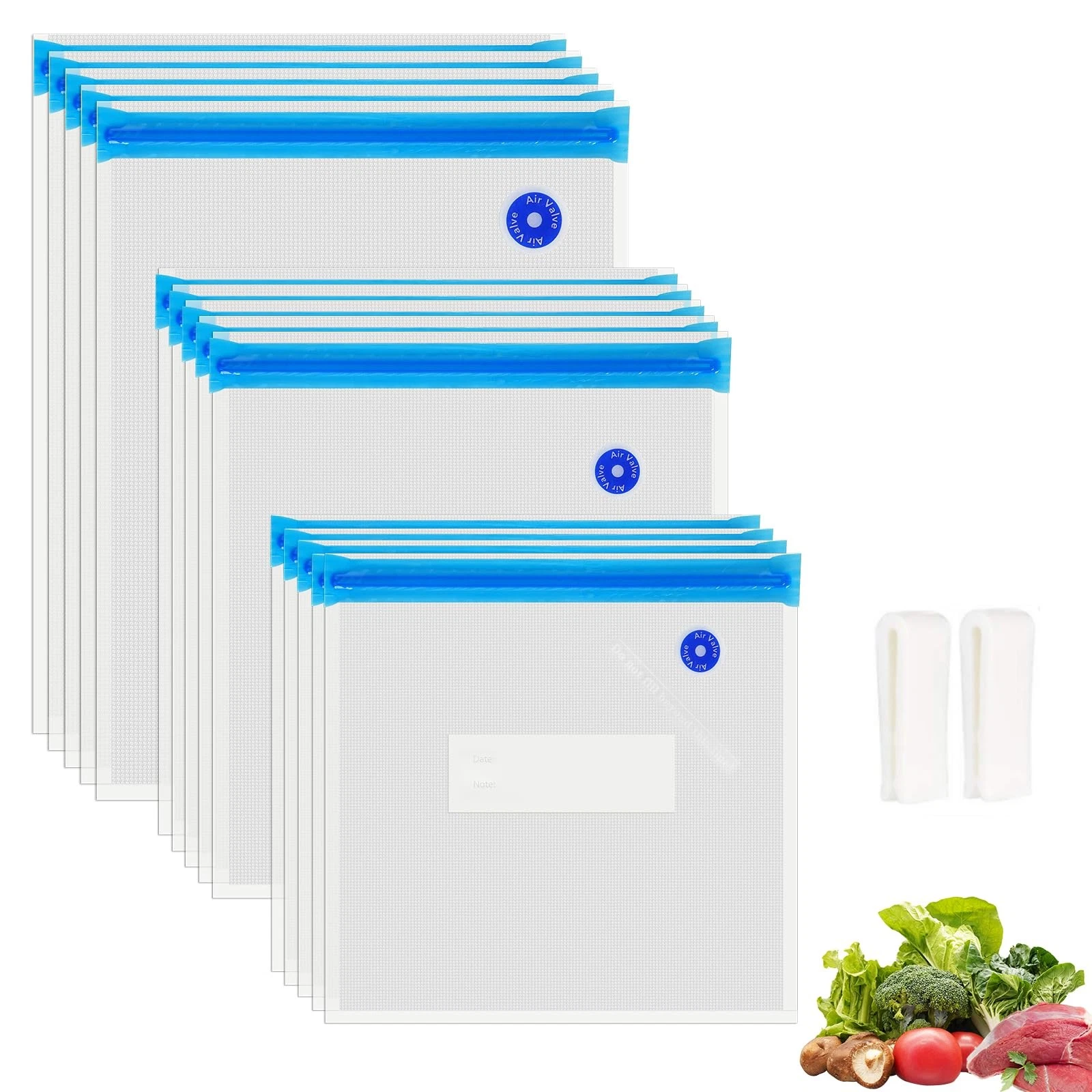 15 Reusable BPA Free Sous Vide Vacuum Sealer Bags in Various Sizes...