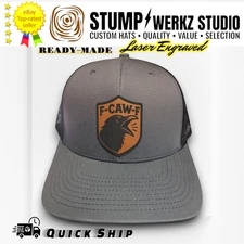 Custom Hat Trucker Baseball Cap Snapback Leather Patch Funny F-CAW-F Crow