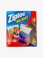 Ziploc Big Bags 1-XL-10 Gallon 1-XXL /20 Gallon Sizes. 2 Bags Total.516428 New