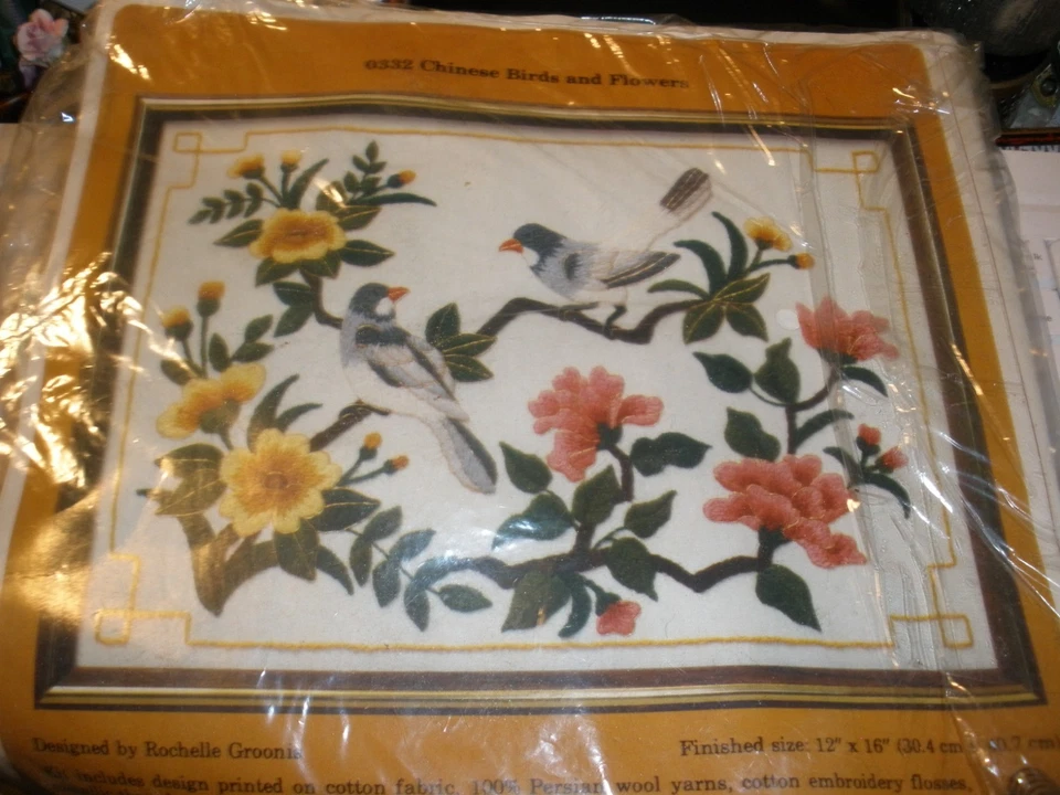 NEU Geöffnet Creative Circle Kit 0332 Chinesische Vögel & Blumen 12"x16"