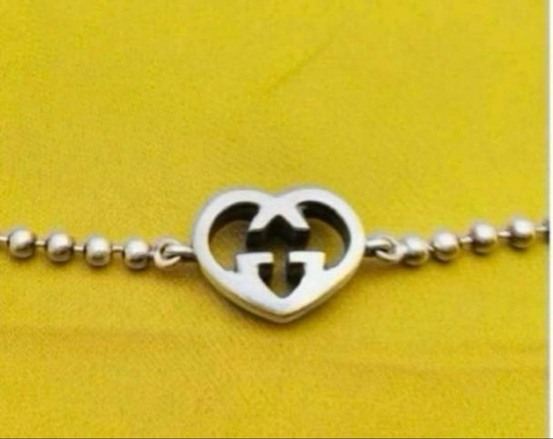 GUCCI Interlocking Heart Ball Chain Bracelet 17cm… - image 6