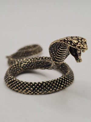 Schlange Snake Dekofigur aus Messing Tierfigur Sammler Deko massiv Garten 
