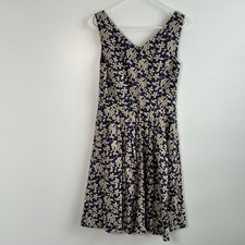 Vintage Betsy Johnson dress embroidered navy and ivory size 4 Women’s
