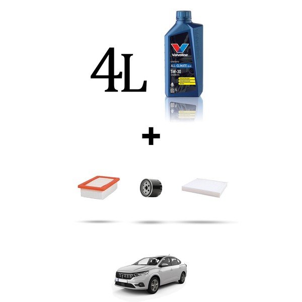 Hoffcar Wartungsset 3 Filter Und 4L ÖL FüR Dacia Logan III 1.0 SCE 49KW Ab 20-image