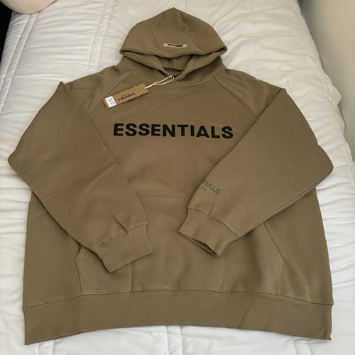 Felpa con cappuccio Fear of God Essentials uomo marrone marrone medio pullover