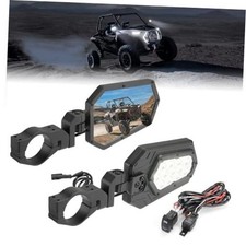 Billet Aluminum UTV Side Mirrors SXS Mirrors with White Lights Fits for