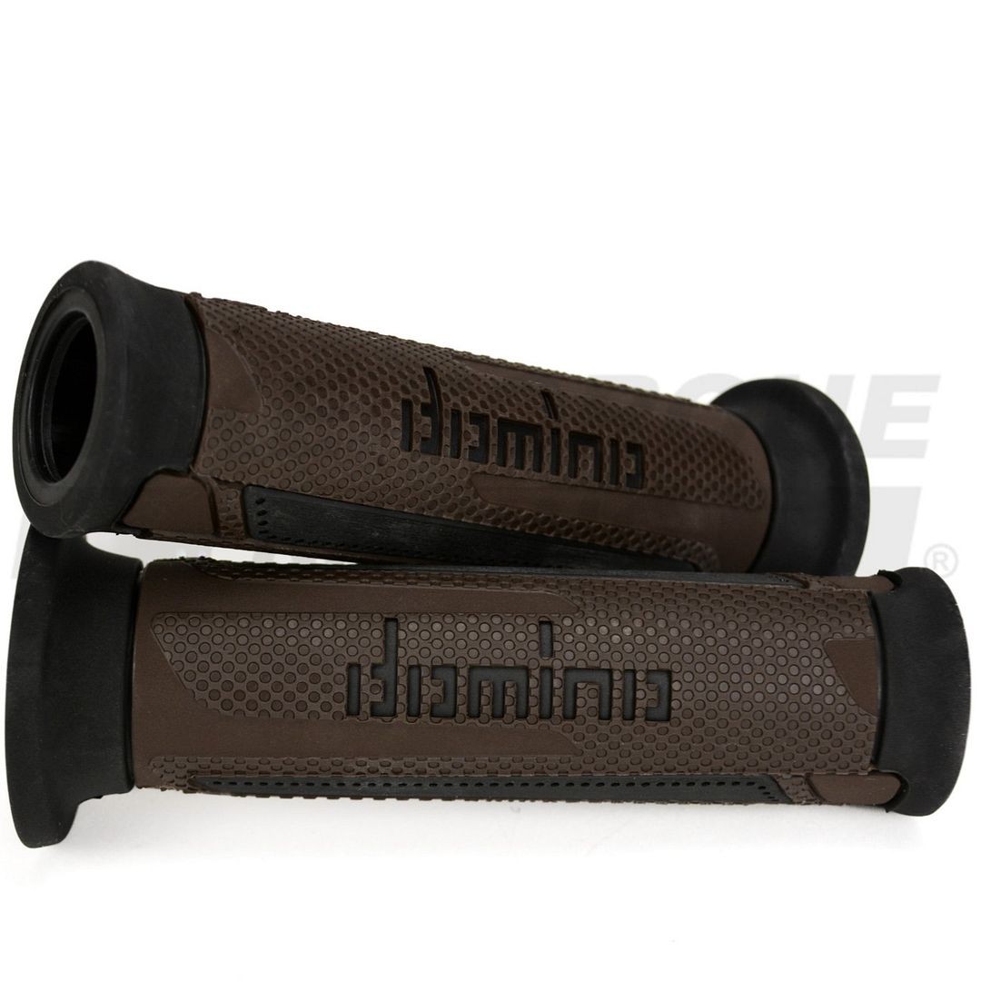 Genuine Domino Turismo Anthracite & Brown A350 Grips for Benelli Bikes