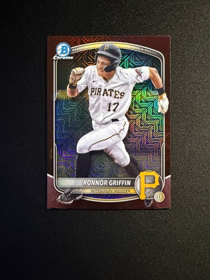 #ad 2025 Bowman Chrome Prospects Konnor Griffin BCP 86 Burgundy Mojo Refractor 275 $59.99