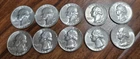 1964 90% Silver Quarters Lot of 10 Uncirculated Coins