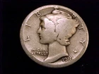 1916-S Mercury Dime, nearly Good Grade.