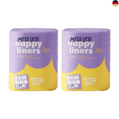 BESUCHE DEN BAMBINO MIO-STORE Bambino Mio, Supersoft Windelvlies, biologisch abbaubar, 2 x 100 Stück