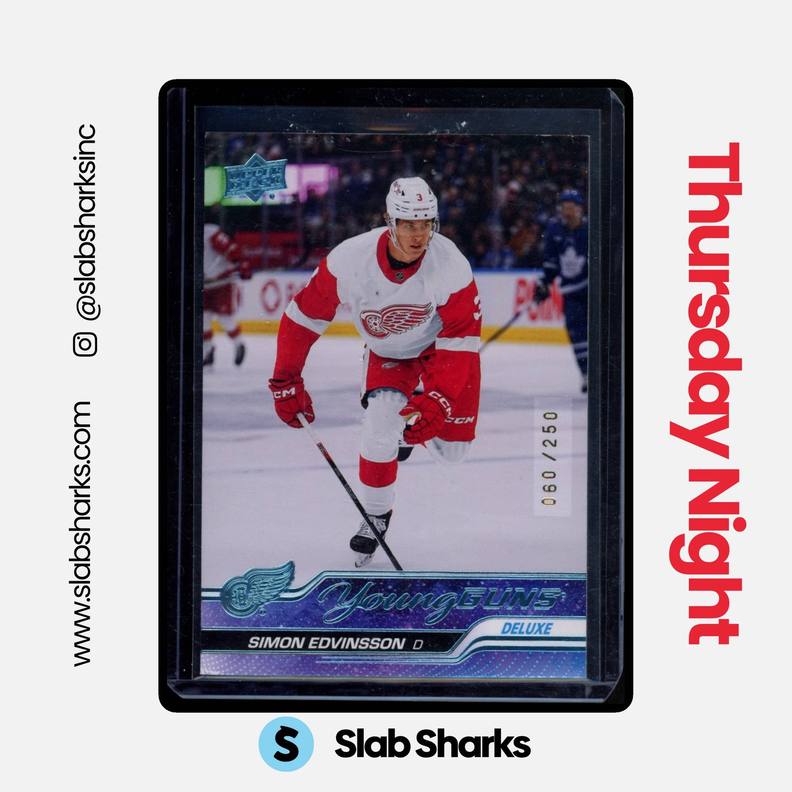 2023 UPPER DECK #228 SIMON EDVINSSON DELUXE YOUNG GUNS RC ROOKIE /250