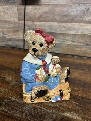 Boyd's Bears Bailey Bear On Suitcase Cookie Jar 1998 Bearware Pottery Ed 3E/137