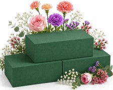 3Pcs Floral Foam Blocks,Green Wet Dry Flower Foam Plant Foam for Fresh Arti...
