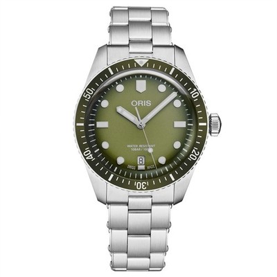 Oris Divers Sixty-Five Date 40mm Green Men's Watch 01 733 7707 4057-07 8 20 18