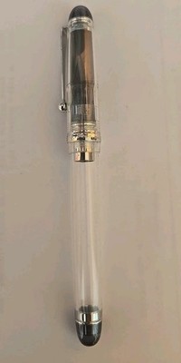 Pilot Custom 74 Fountain Pen Transparen with Silver Trim - 14K Gold Medium Point