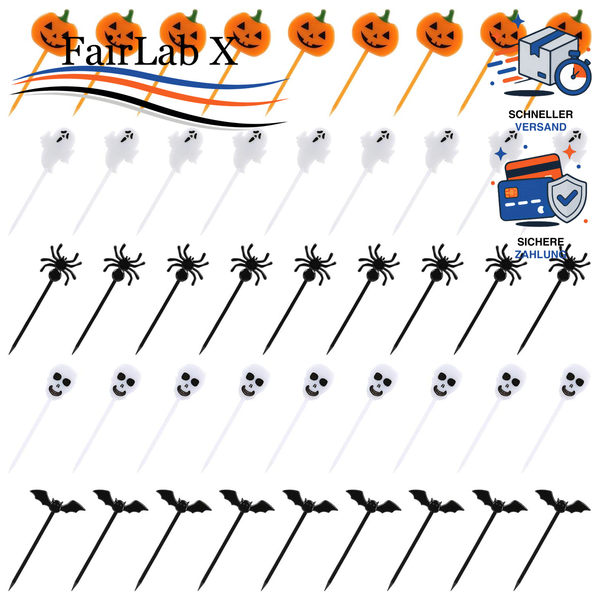 Cupcake Topper Halloween Kuchendeko 100X Tortenstecker KüRbis 100 StüCk-image