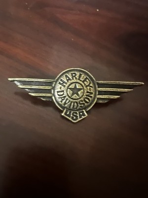 Large Harley Davidson Motorcycle Fatboy Pin Vintage Factory Vest Hat Shirt Badge