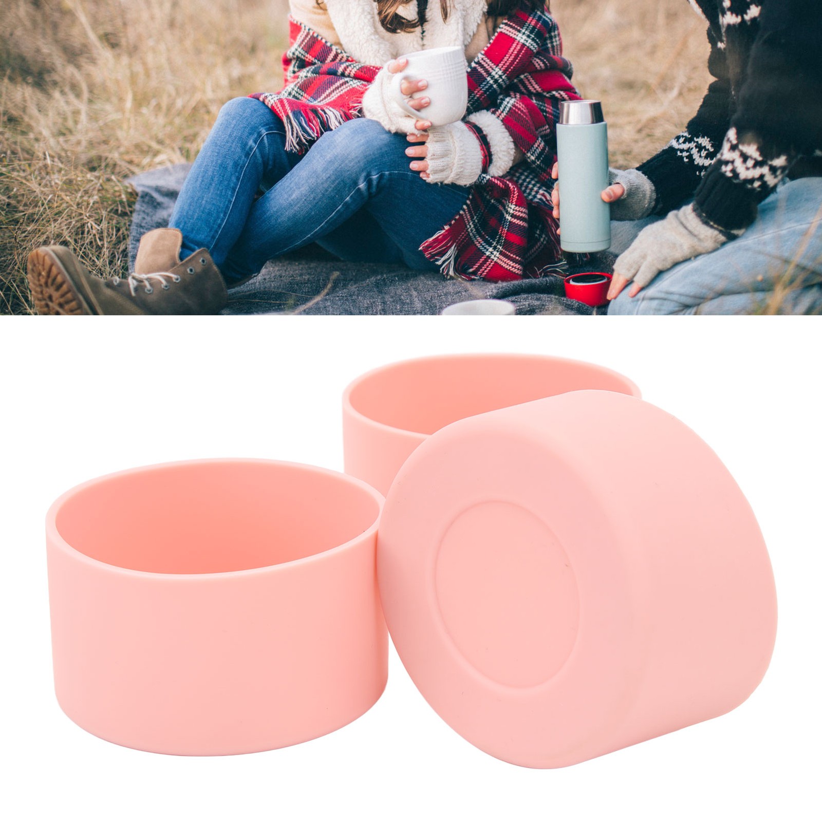 3pcs Protective Silicone Boot Slip Proof High Temperature Resistant Water Bottle