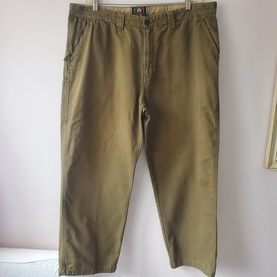 Weatherproof Men's Olive Canvas Cargo Pants 42x32(42x30) Outdoor Work Utility