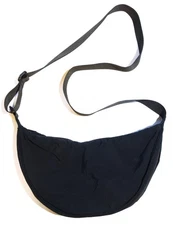 NWOT H&M Round Black Nylon Crescent Sling Crossbody BAG