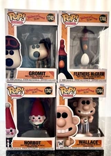 Funko Pop Wallace & Gromit Set of 4 – Wallace, Gromit, Feathers McGraw, Norbot