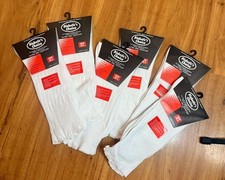 Diabetic  s Choice Socks 6 Pair Lot M/L 100 Cotton Non-Binding White NEW