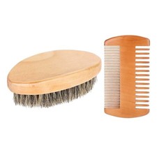 Men Beard Mustache Oval Brush Comb Facial Beard Shaving Cleaning Grooming Kit