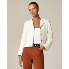 NWT J Crew Cropped lady blazer in four-season stretch in Ivory Size 8